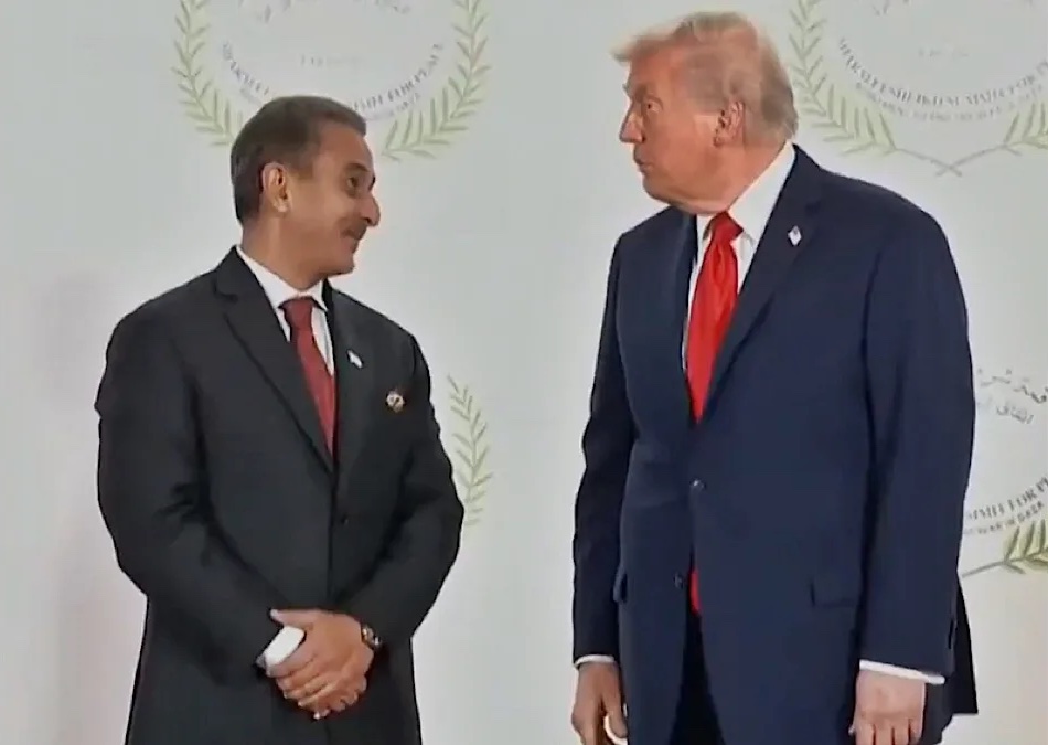 Kirtivardhan Singh with Donald Trump at the Sharm El-Sheikh summit